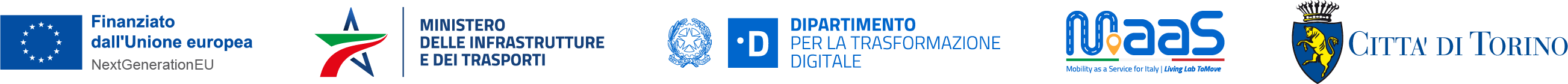 Finanziato dall'Unione europea NextGenerationEU, Ministero delle Infrastrutture e dei Trasporti, Dipartimento per la Trasformazione Digitale, MaaS for Italy, Città di Torino